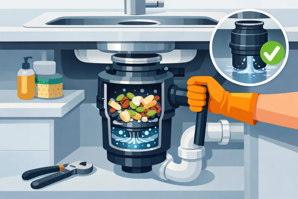 Clogged Garbage Disposal Fix That Works Safely